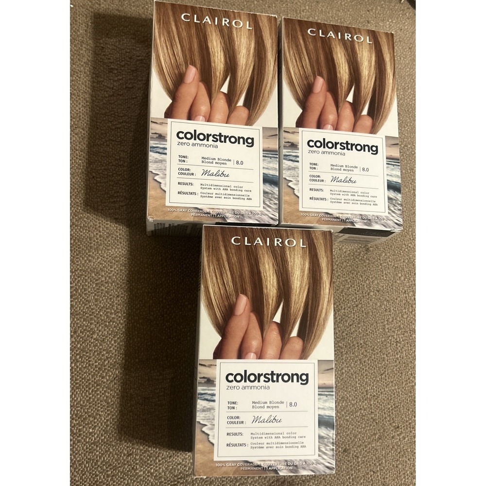 lairol ColorStrong Zero Ammonia Hair Color 8.0 Malibu 3 Pack New